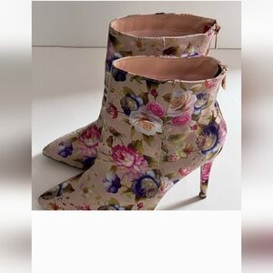 Floral Ankle Booties
